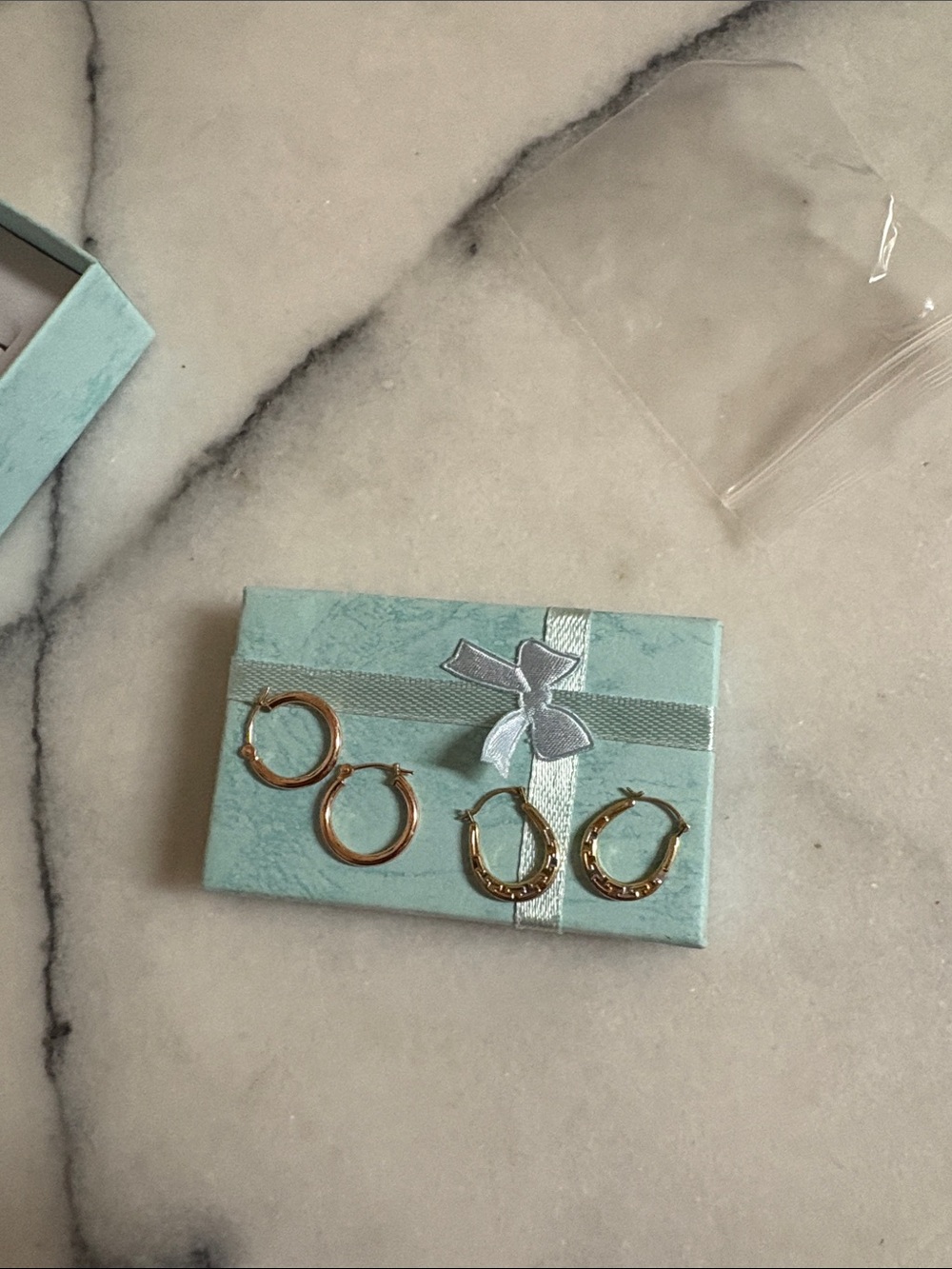 (2)10k gold hoop Earrings